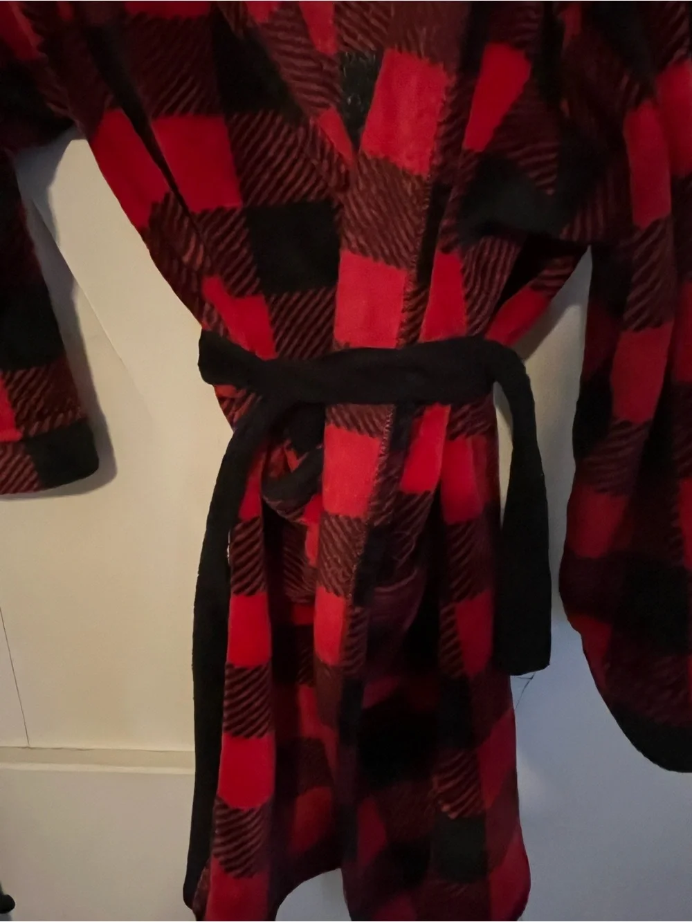 Youth Cozy Red & Black Buffalo Plaid Hooded Robe